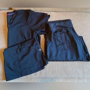 Healing hands purple label black scrub set size Large regular